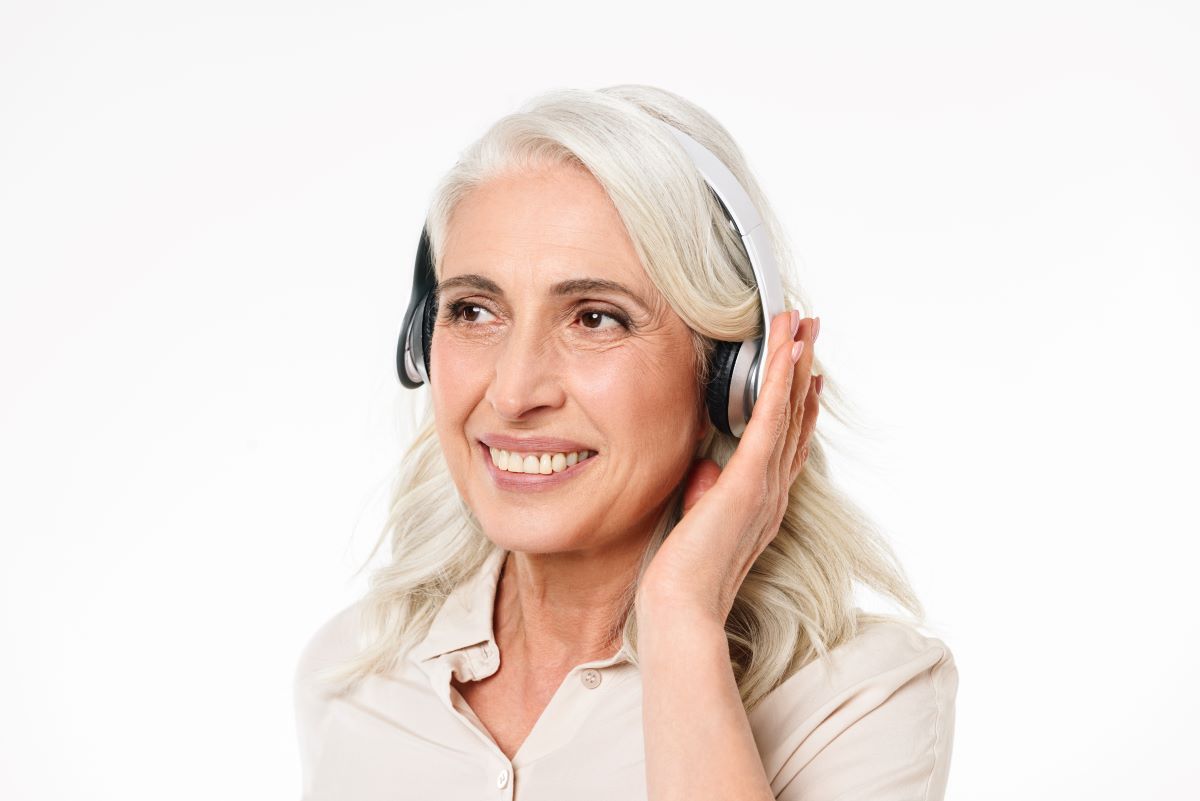 Happy middle ages women listing to music